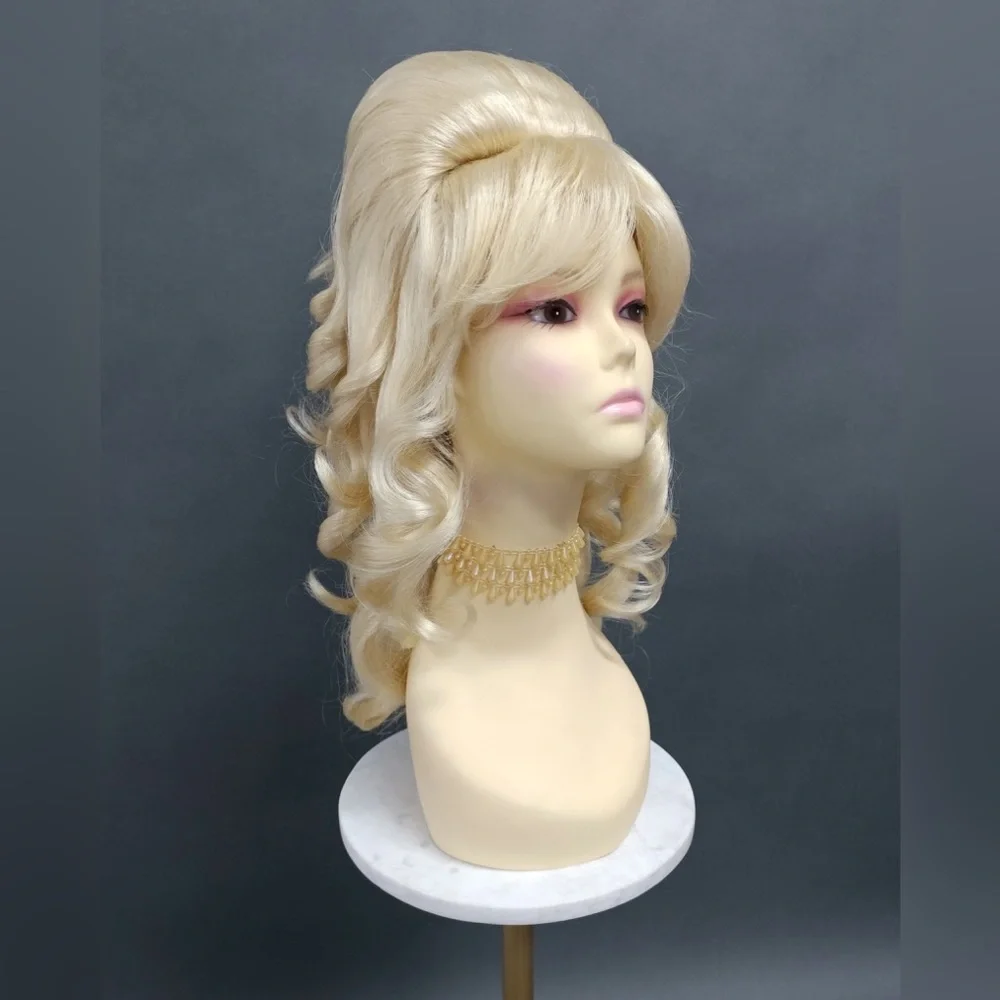 Blonde retro 60s beehive wig